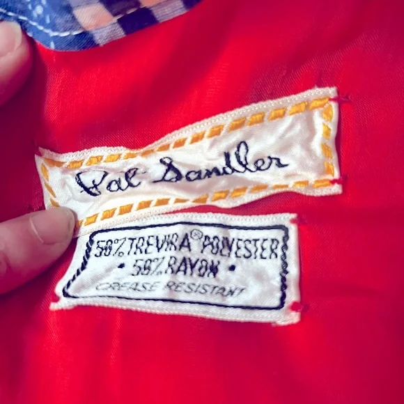 Amazing Vintage 1970’s Pat Sandler Red & Blue Bandana Print Maxi Dress - Picture 4 of 8